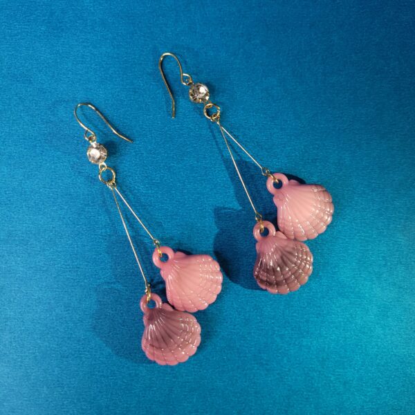 Blush Wave Light Pink Stylish Coastal Fashion Earrings for Vacations & Parties - Image 6