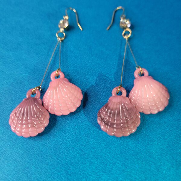 Blush Wave Light Pink Stylish Coastal Fashion Earrings for Vacations & Parties - Image 3