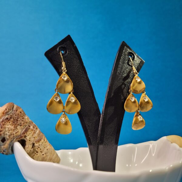 Ocean Gem Mini Shell Earrings Mustard Coastal Shell Earrings for Everyday Wear
