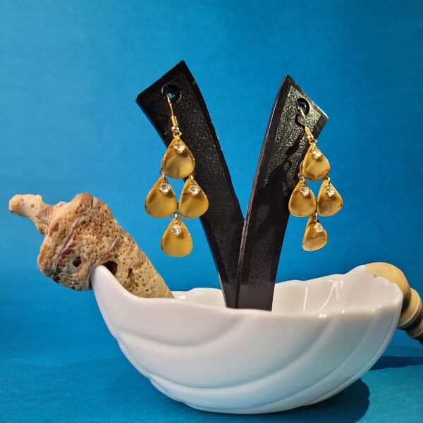 Ocean Gem Mini Shell Earrings Mustard Coastal Shell Earrings for Everyday Wear - Image 2