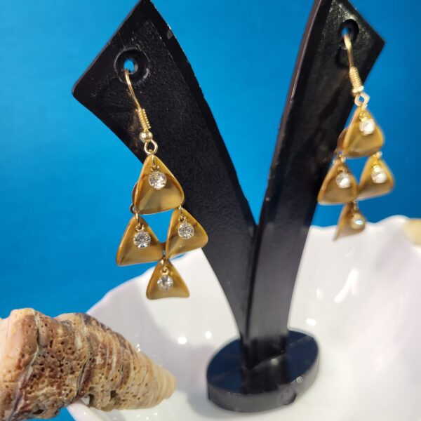 Ocean Gem Mini Shell Earrings Mustard Coastal Shell Earrings for Everyday Wear - Image 4