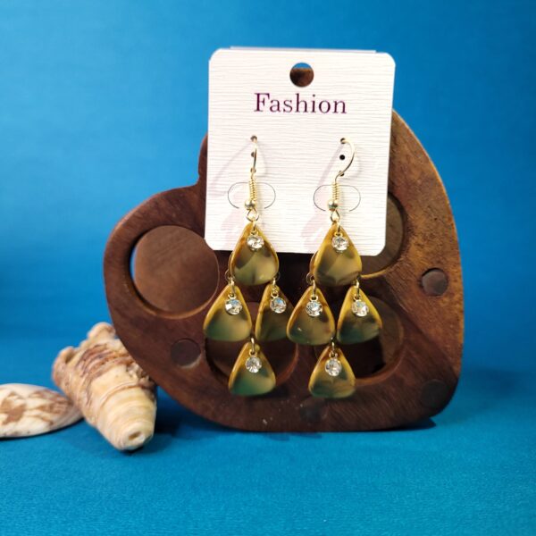 Ocean Gem Mini Shell Earrings Mustard Coastal Shell Earrings for Everyday Wear - Image 6