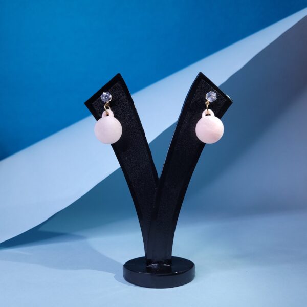 Light Pink Twist & Tumble Dumble Earrings Trendy Dangle Earrings for Everyday Wear - Image 2
