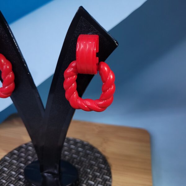 Dazzling Drop Dangle Earrings Red Trendy Earrings for Women - Image 4