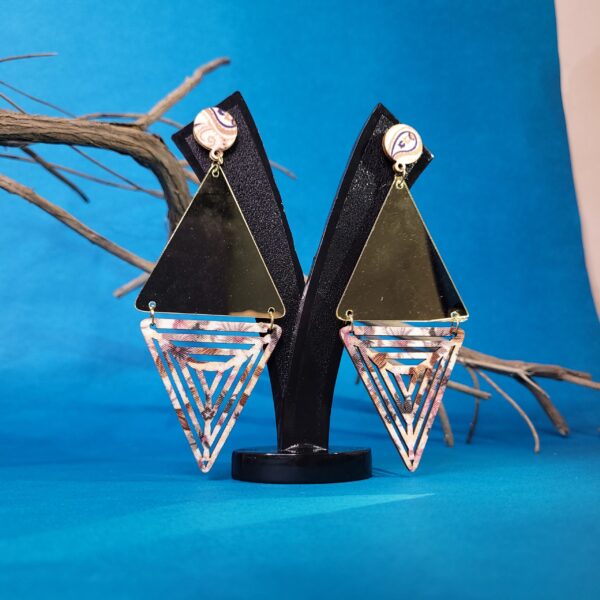 Artisan Wooden Cutwork Earrings Stylish Lightweight Dangles for Women