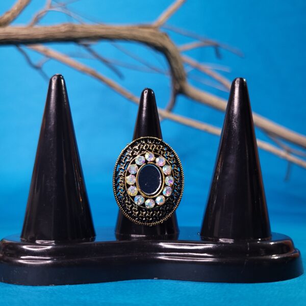 Oval-Shaped Classic Oxidized Statement Ring – Party & Festival Jewelry - Image 4