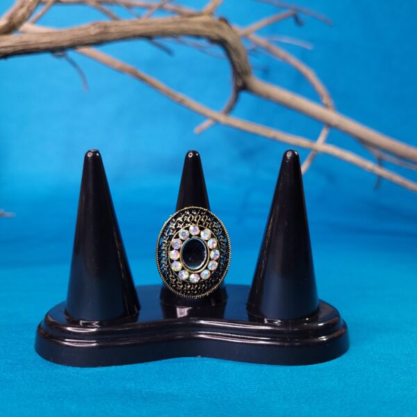 Oval-Shaped Classic Oxidized Statement Ring – Party & Festival Jewelry - Image 5