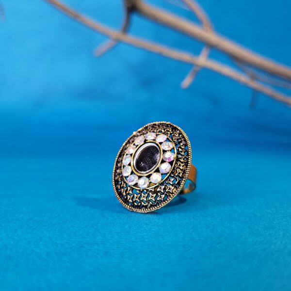 Oval-Shaped Classic Oxidized Statement Ring – Party & Festival Jewelry - Image 7