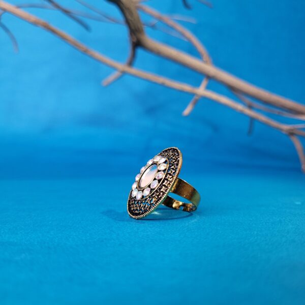 Oval-Shaped Classic Oxidized Statement Ring – Party & Festival Jewelry - Image 6