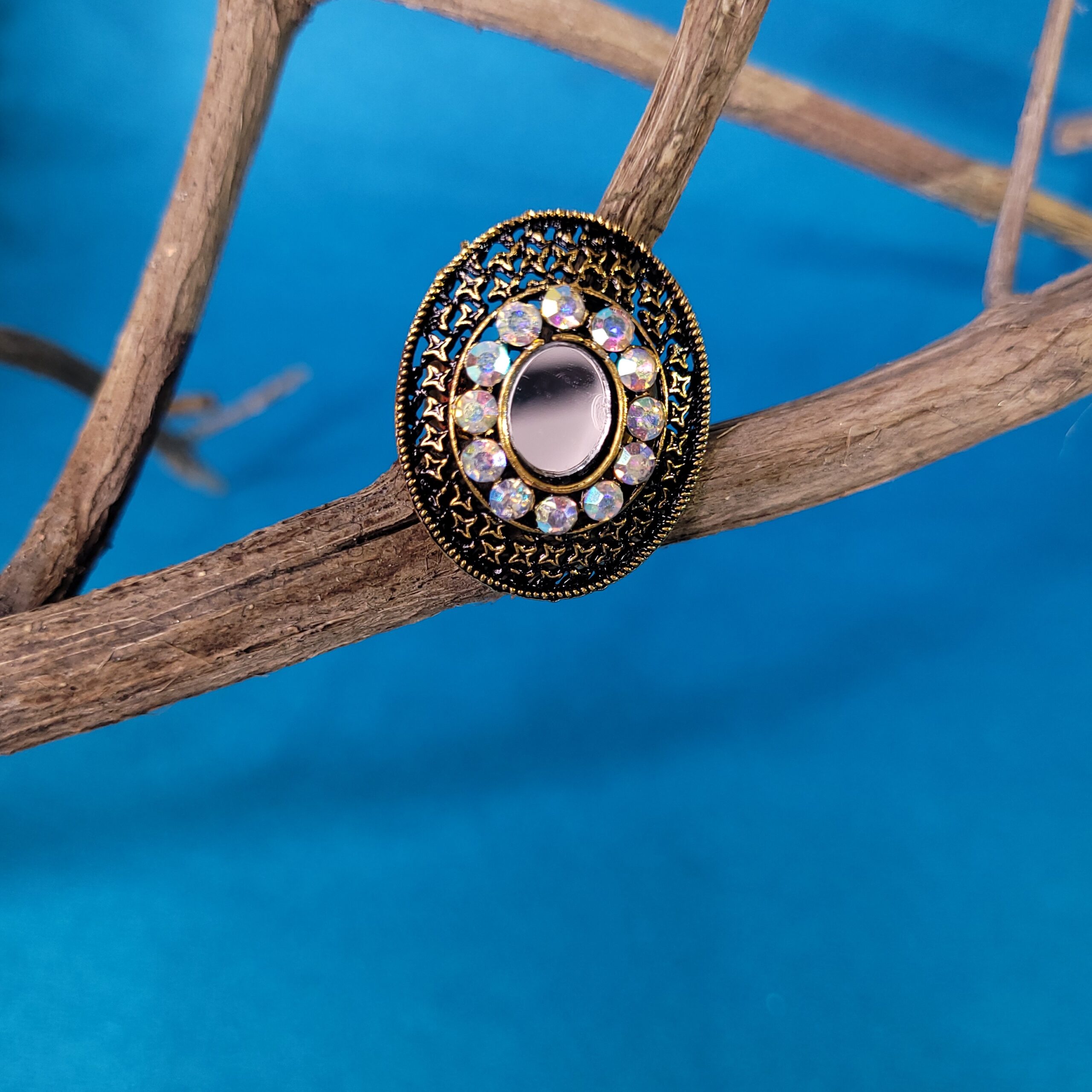 Oval-Shaped Classic Oxidized Statement Ring – Party & Festival Jewelry