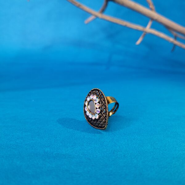 Drop-Shaped Classic Oxidized Statement Ring – Party & Casual Jewelry - Image 4