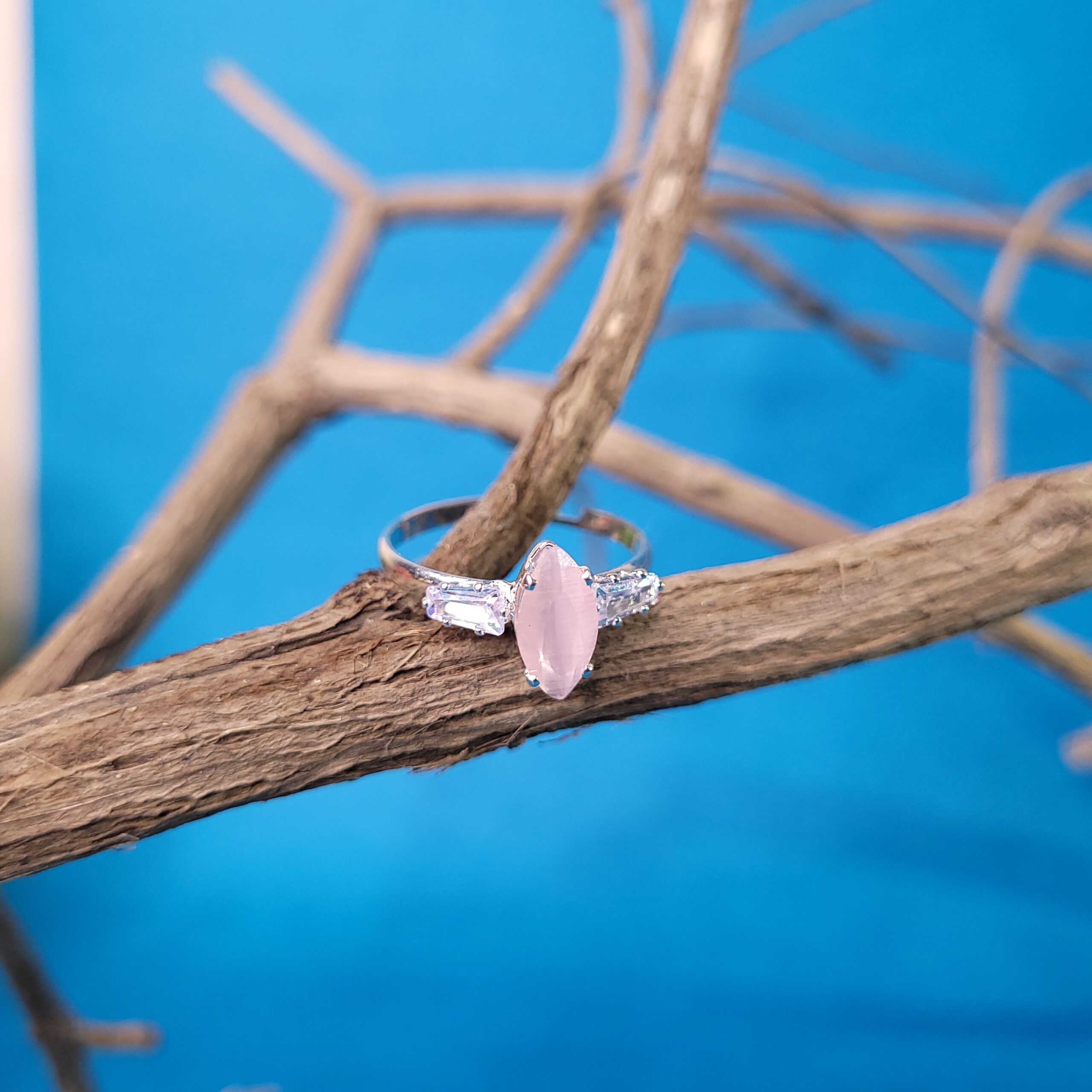 Flexible Fit Adjustable Oval Ring – Light Pink Statement Jewelry for Women | Chic Handmade Fashion Ring | Casual & Party Wear