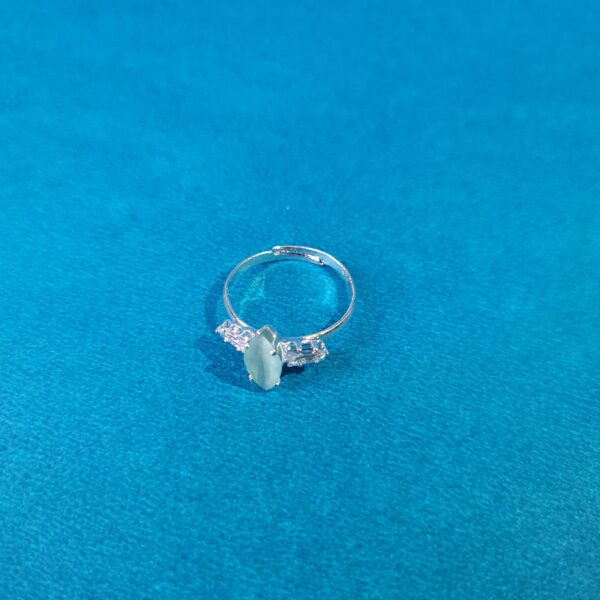 Flexible Fit Adjustable Oval Ring – Sky Blue Statement Jewelry for Women | Chic Handmade Fashion Ring | Casual & Party Wear - Image 4