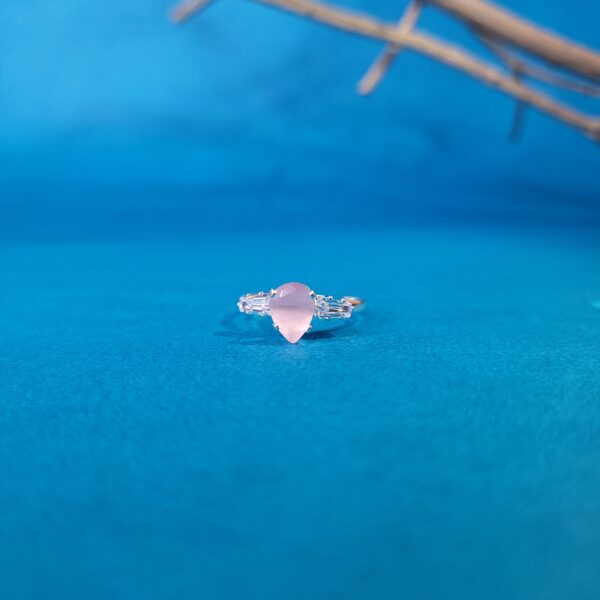 Flexible Fit Adjustable Drop Ring – Light Pink Statement Jewelry for Women | Handmade Fashion & Party Ring - Image 3