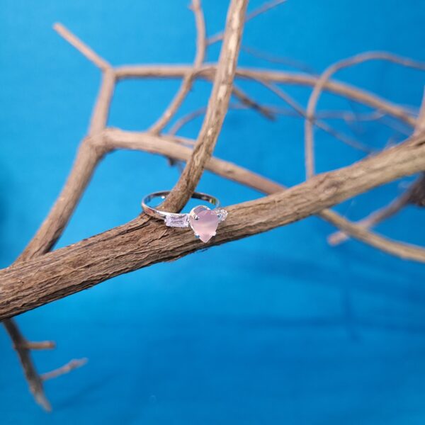 Flexible Fit Adjustable Drop Ring – Light Pink Statement Jewelry for Women | Handmade Fashion & Party Ring - Image 4