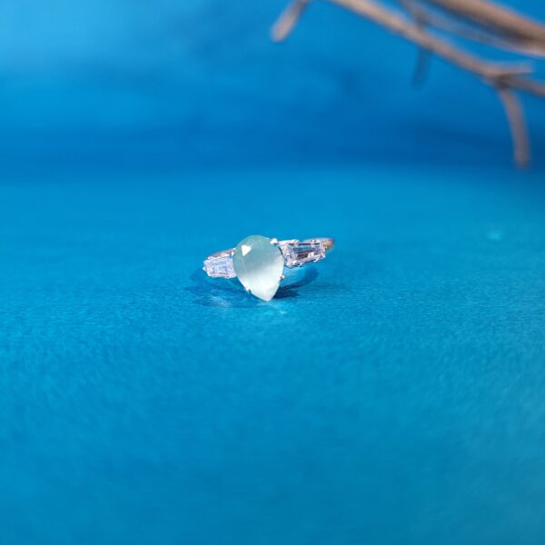 Flexible Fit Adjustable Drop Ring – Sky Blue Statement Jewelry for Women | Handmade Fashion & Party Ring - Image 3