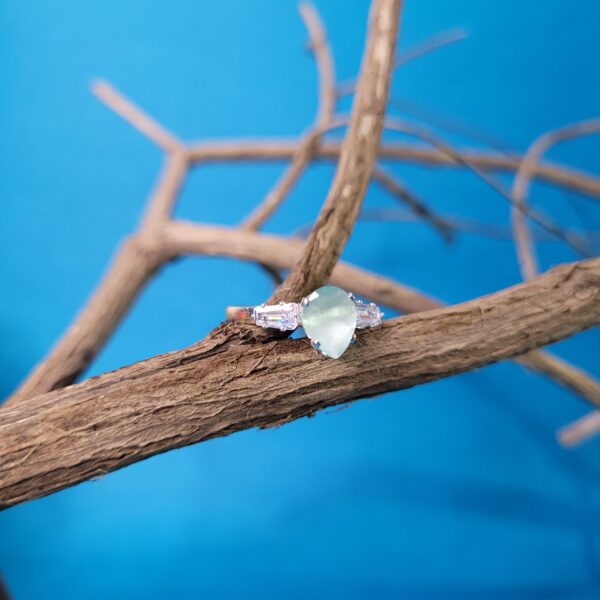 Flexible Fit Adjustable Drop Ring – Sky Blue Statement Jewelry for Women | Handmade Fashion & Party Ring