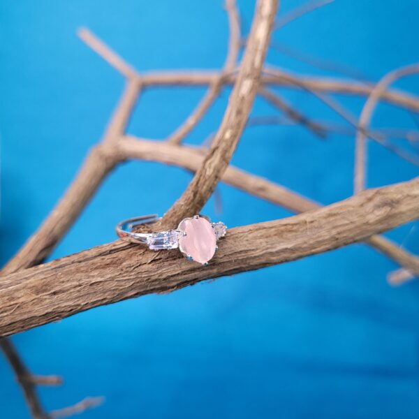 Flexible Fit Adjustable Drop Ring – Light Pink Statement Jewelry for Women | Handmade Fashion & Party Ring