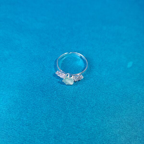 Flexible Fit Adjustable Round Ring – Sky Blue Statement Jewelry for Women | Handmade Fashion Ring | Trendy Everyday & Party Accessory - Image 2