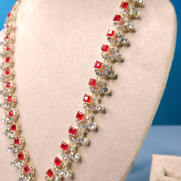 Classic Emerald Elegance Necklace Set – Bold Red Statement Jewelry Set for Women - Image 6