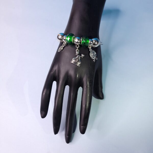 Green Adjustable Charm Bracelet – Fun Beads & Emoji Jewelry for Women & Girls - Image 2