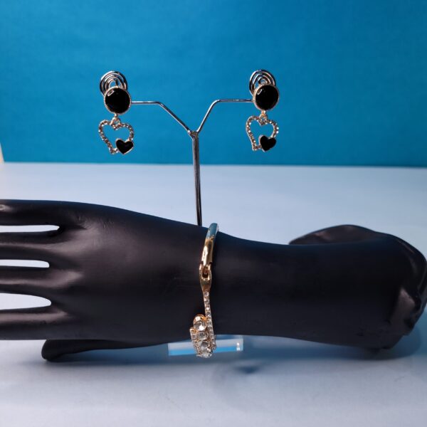 Earrings and Bracelet Jewellery Set for Women and Girls | Dangle Earrings with Stone Work | Fashion Bangle Bracelet Combo | Partywear, Wedding, Festive and Gift Accessories