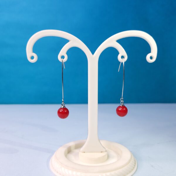 Dazzling Red Pearl Hoop Earrings