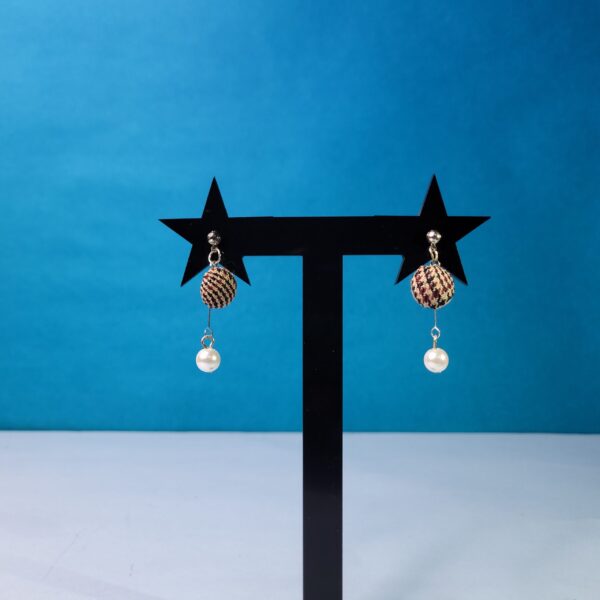 Sleek Peach Pearl Dangle Earrings Stylish Everyday Earrings for Women