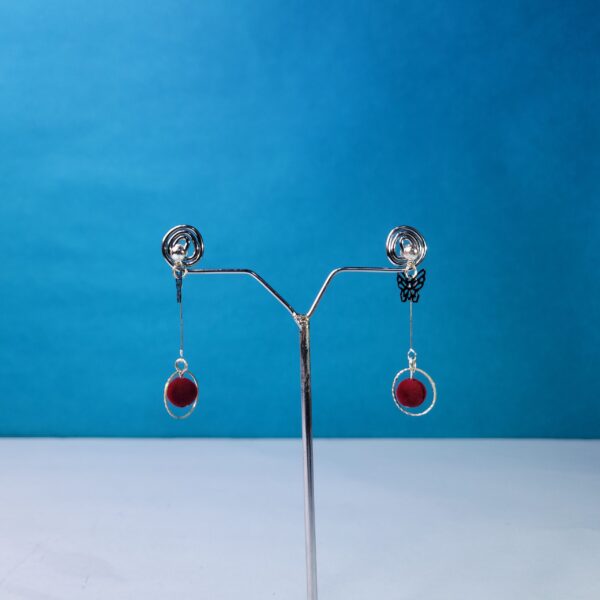 Elegant Butterfly Tassel Dangle Earrings Maroon Trendy Earrings for Women