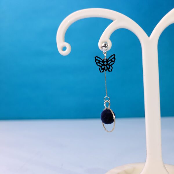 Elegant Butterfly Tassel Dangle Earrings Blue Stylish Earrings for Women - Image 3