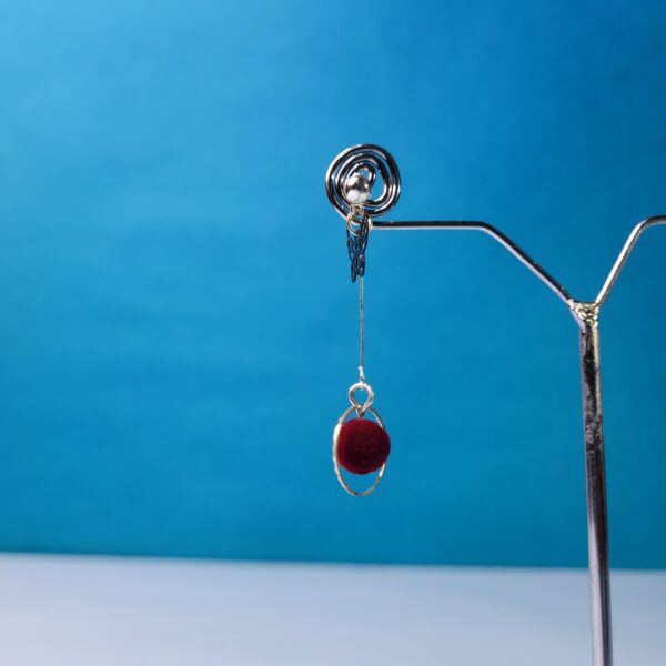 Elegant Butterfly Tassel Dangle Earrings Maroon Trendy Earrings for Women - Image 2