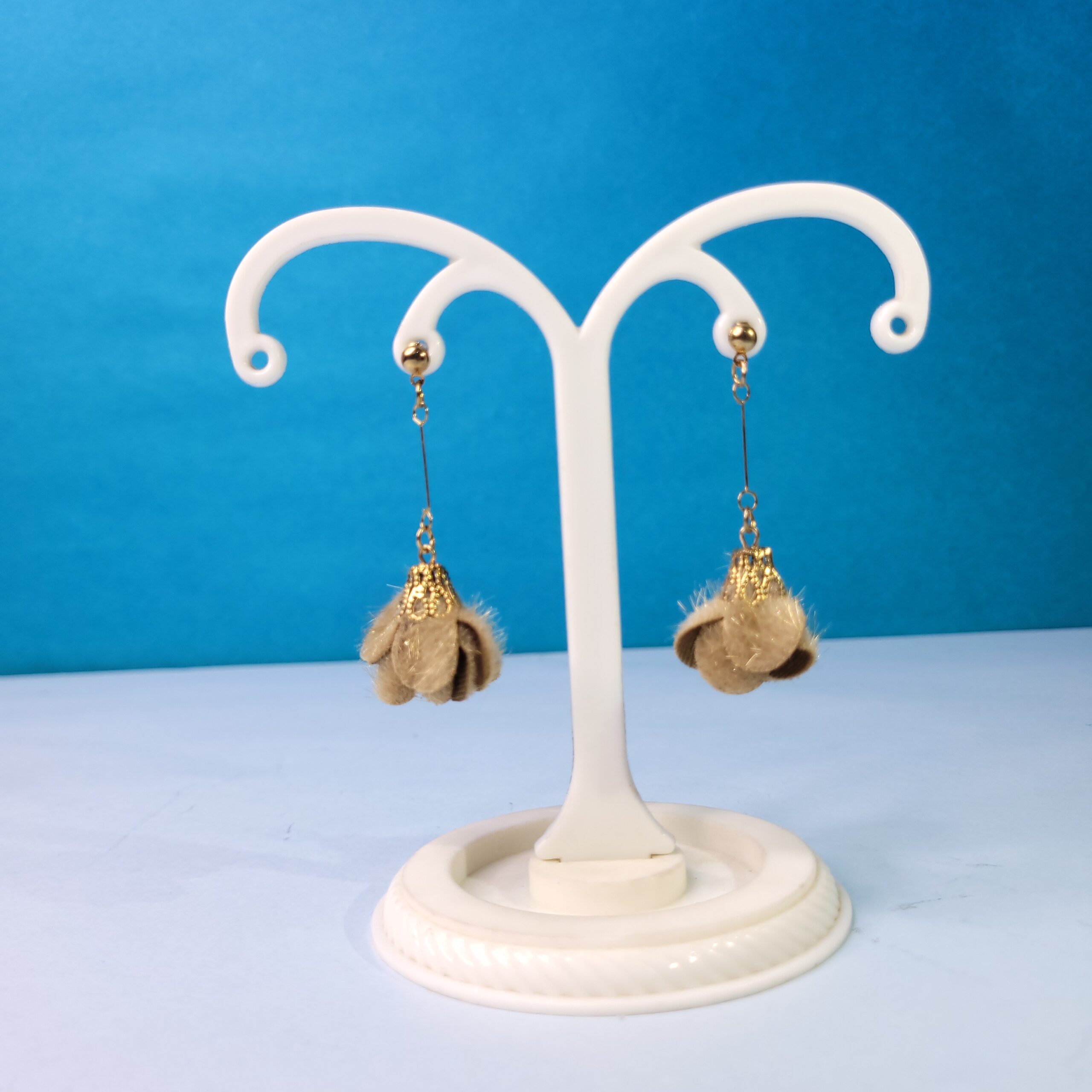 Trendy Brown Minimalist Tassel Earrings Chic Dangle Earrings