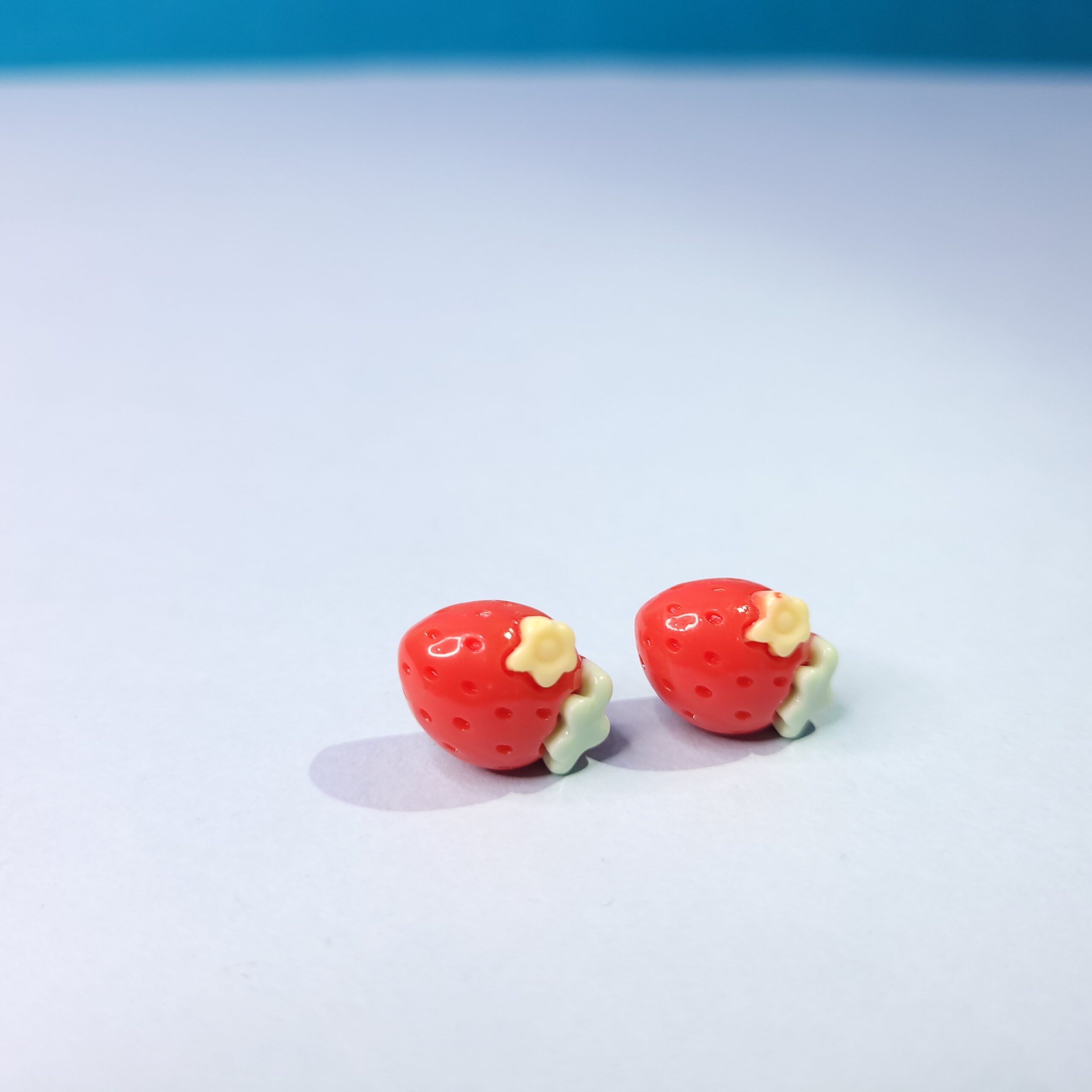 Red Strawberry Tiny Acrylic Stud Earrings Playful Earrings for Daily Wear