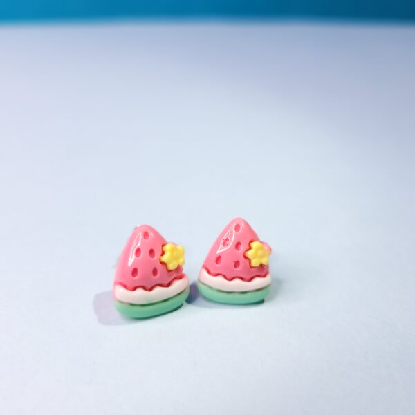 Tiny Acrylic Strawberry Stud Earrings Cute Fun Earrings for Women - Image 4