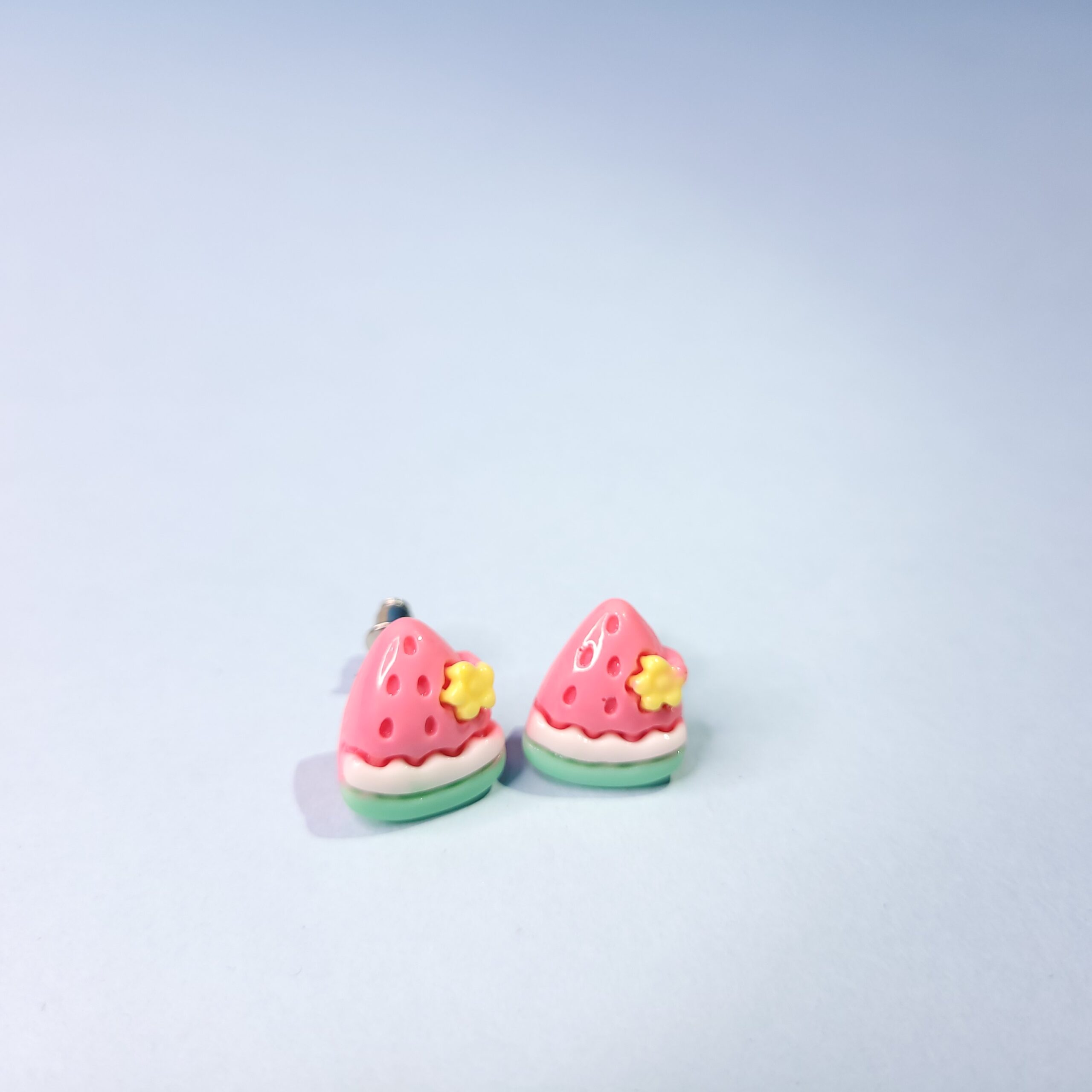Tiny Acrylic Strawberry Stud Earrings Cute Fun Earrings for Women