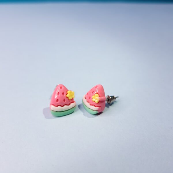 Tiny Acrylic Strawberry Stud Earrings Cute Fun Earrings for Women - Image 3