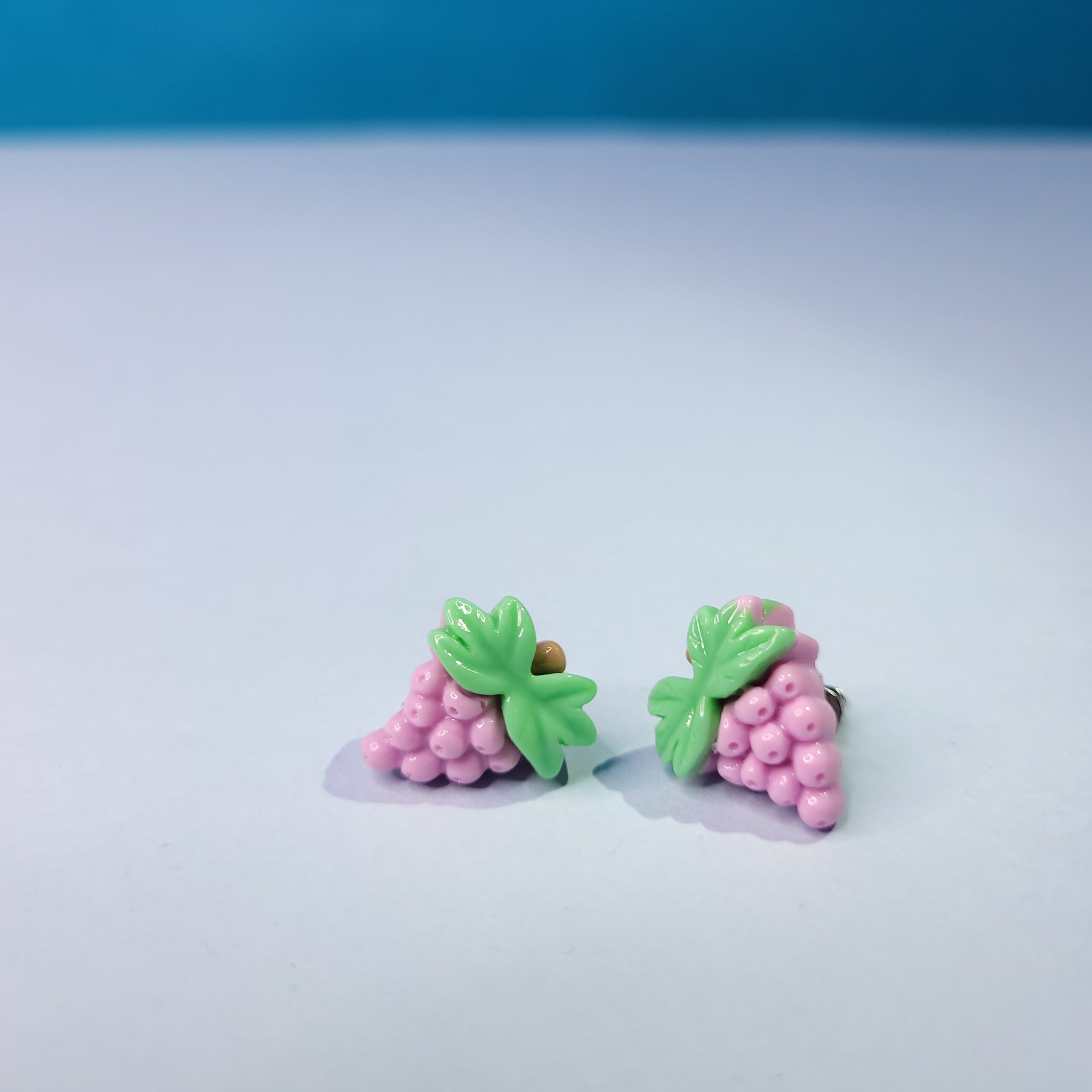 Cute Tiny Acrylic Grapes Stud Earrings Fun Statement Earrings
