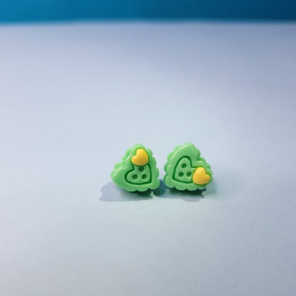 Heart Shaped Tiny Acrylic Stud Earrings Adorable Everyday Jewelry - Image 4