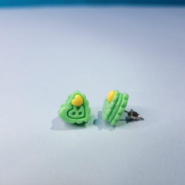 Heart Shaped Tiny Acrylic Stud Earrings Adorable Everyday Jewelry - Image 2