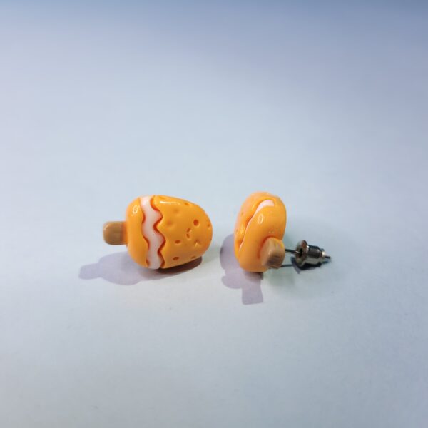 Cute Redish Tiny Acrylic Ice Cream Stud Earrings Fun Statement Earrings - Image 2