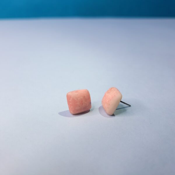 Stylish Light Pink Versatile Solid Stud Earrings Minimalist Jewelry - Image 2