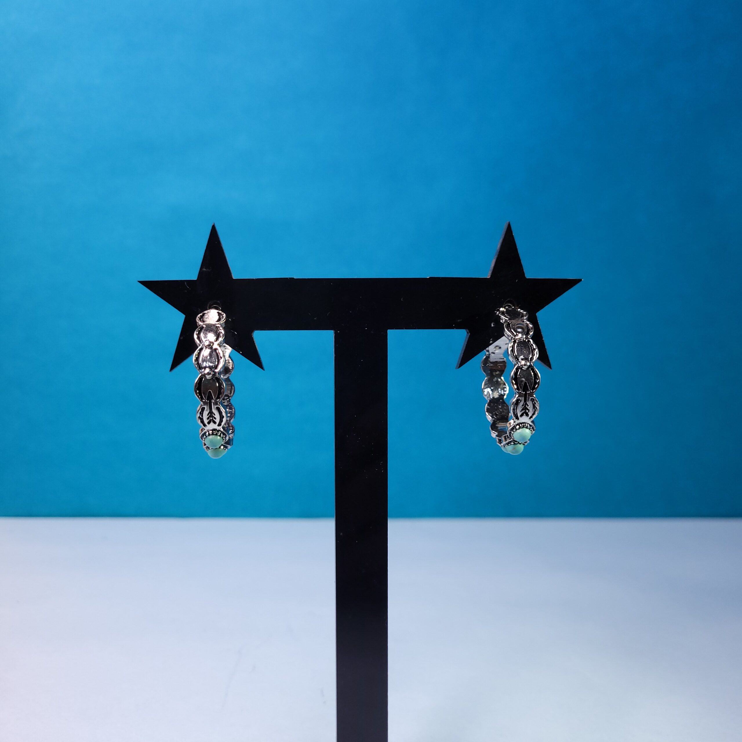 Oxidized Off White Hoop Dangles Elegant Handmade Earrings for Women