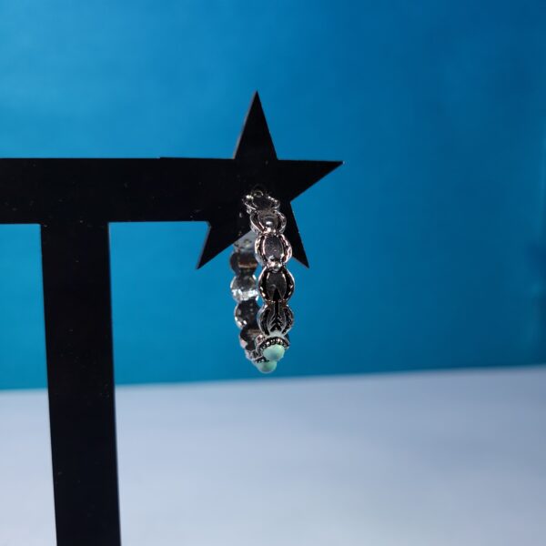 Oxidized Off White Hoop Dangles Elegant Handmade Earrings for Women - Image 2