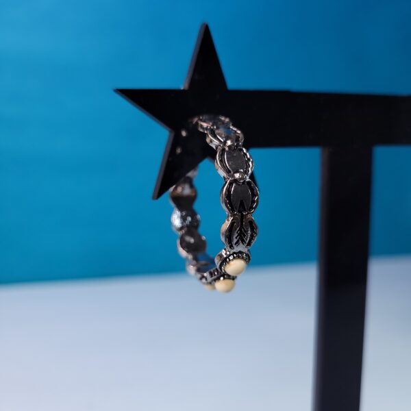Elegant Oxidized Hoop Dangles Sky Blue Boho Earrings for Women - Image 2