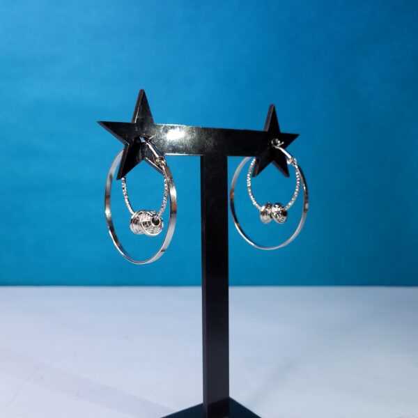 Dazzling Silver Double Layer Baali Earrings Fashionable Jewelry for Women - Image 3