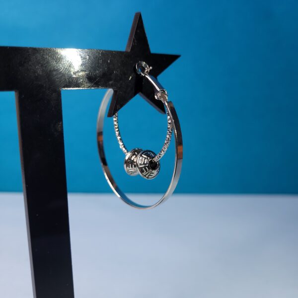Dazzling Silver Double Layer Baali Earrings Fashionable Jewelry for Women - Image 4