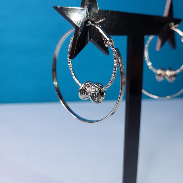Dazzling Silver Double Layer Baali Earrings Fashionable Jewelry for Women - Image 2