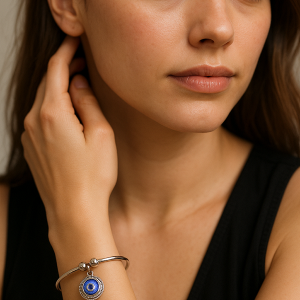 Adjustable Charm Bracelet Set for Women & Girls | Heart Pendant Bracelet and Evil Eye Bracelet combo