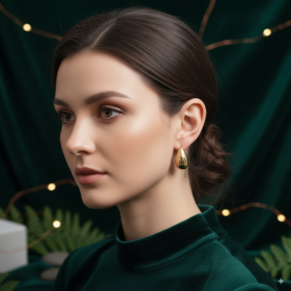 Trendy Gold Drop Stud Earrings – Fashion Jewelry for Women & Girls