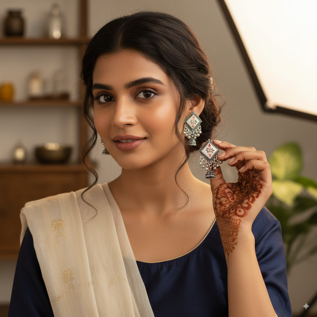 Traditional Indian Earrings with Jhumka Bells – Perfect Gift for Her